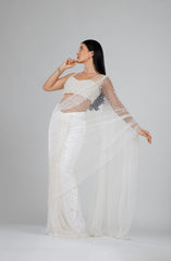 Ivory Lux Pearl Saree