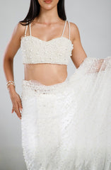 Ivory Lux Pearl Saree