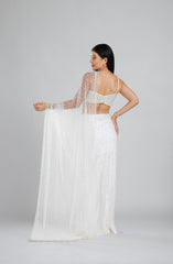 Ivory Lux Pearl Saree