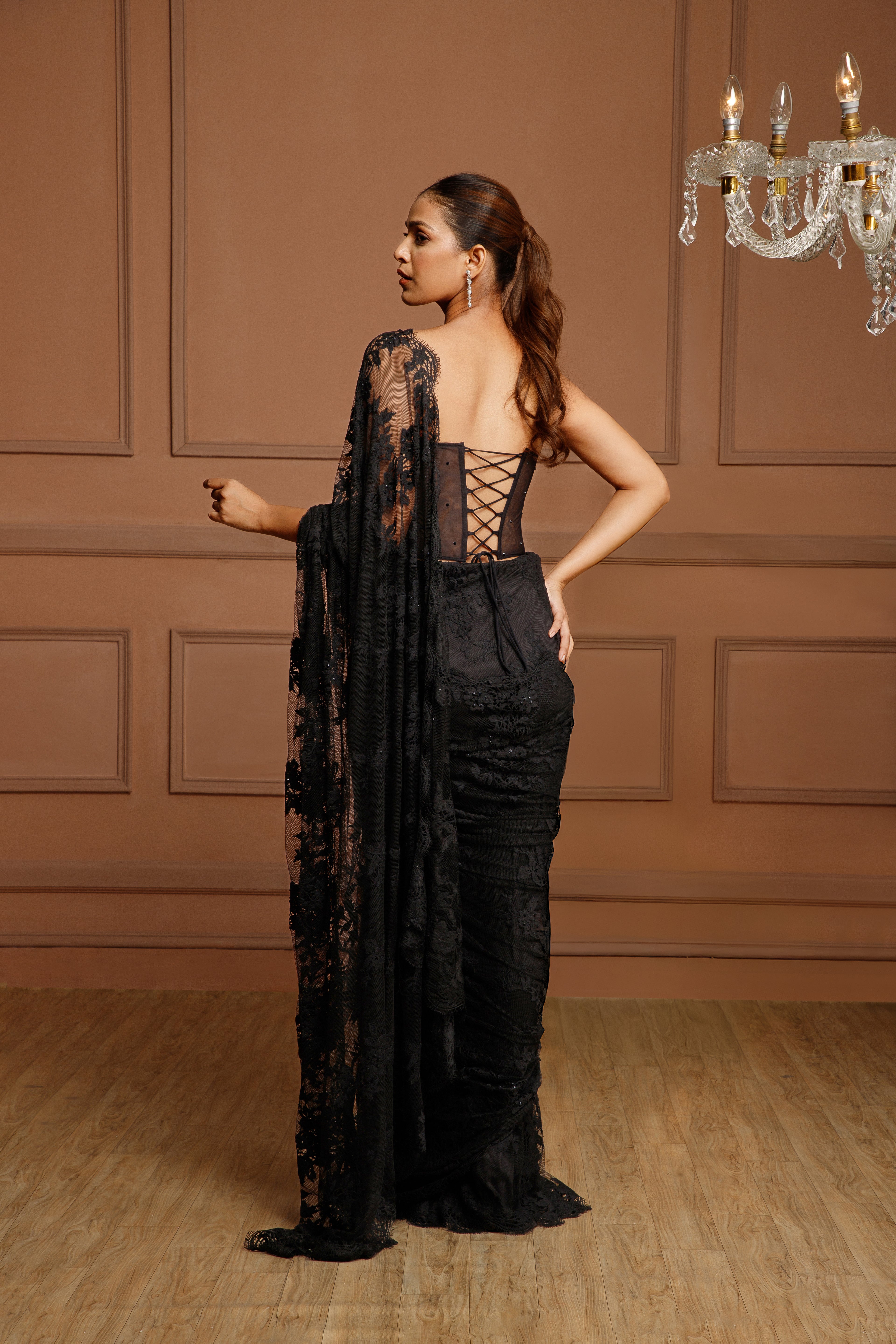 Black Corset Saree