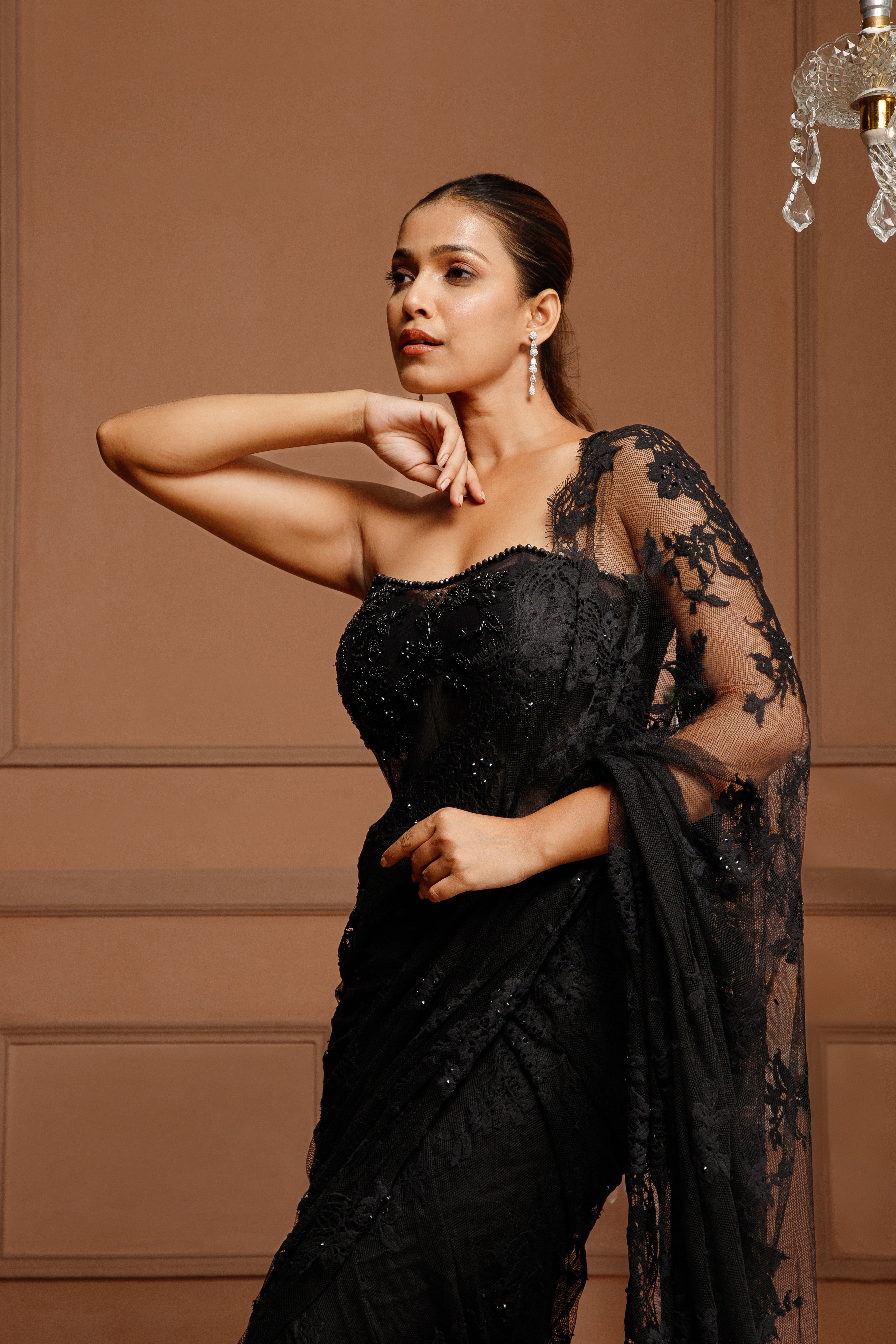 Black Corset Saree