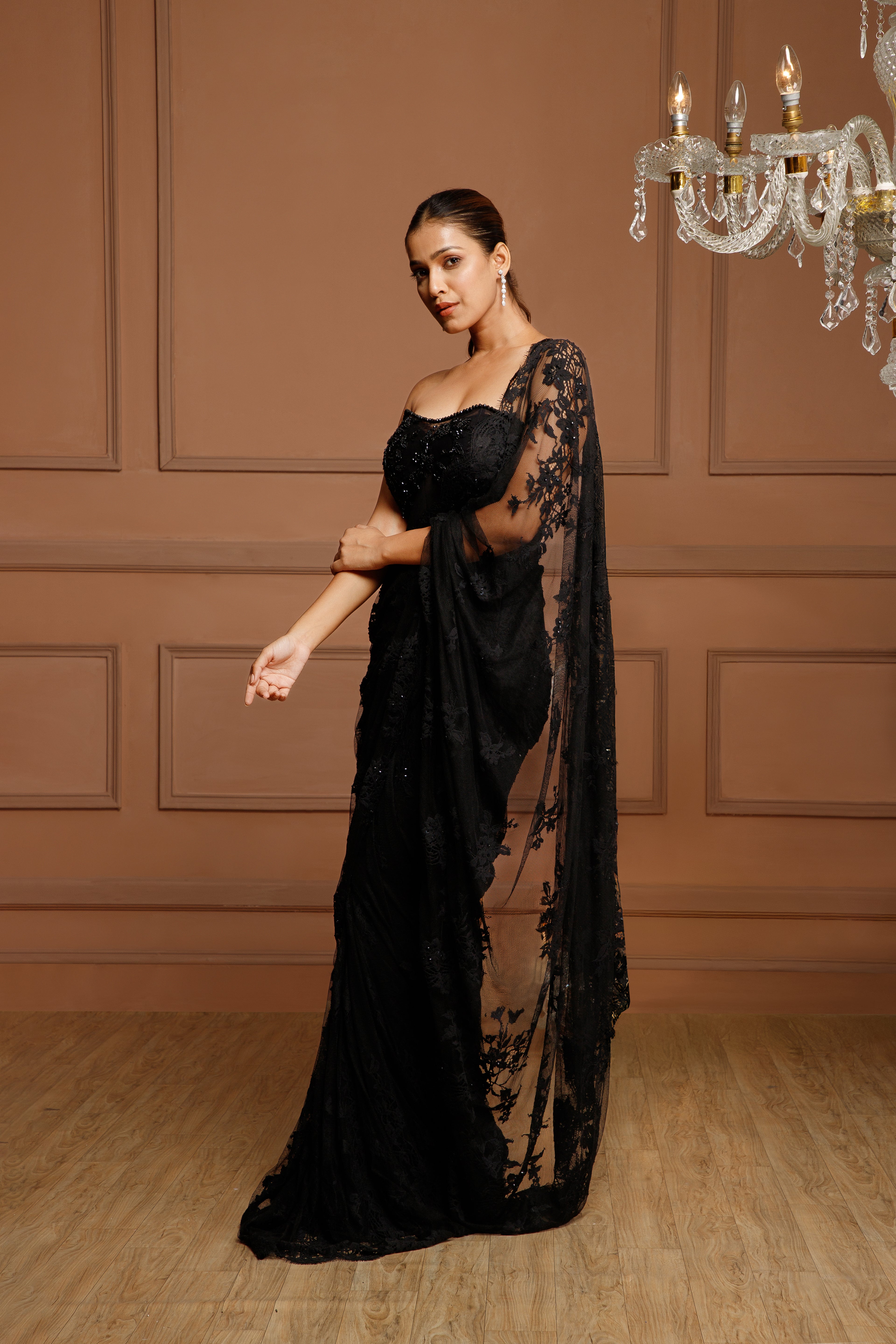 Black Corset Saree