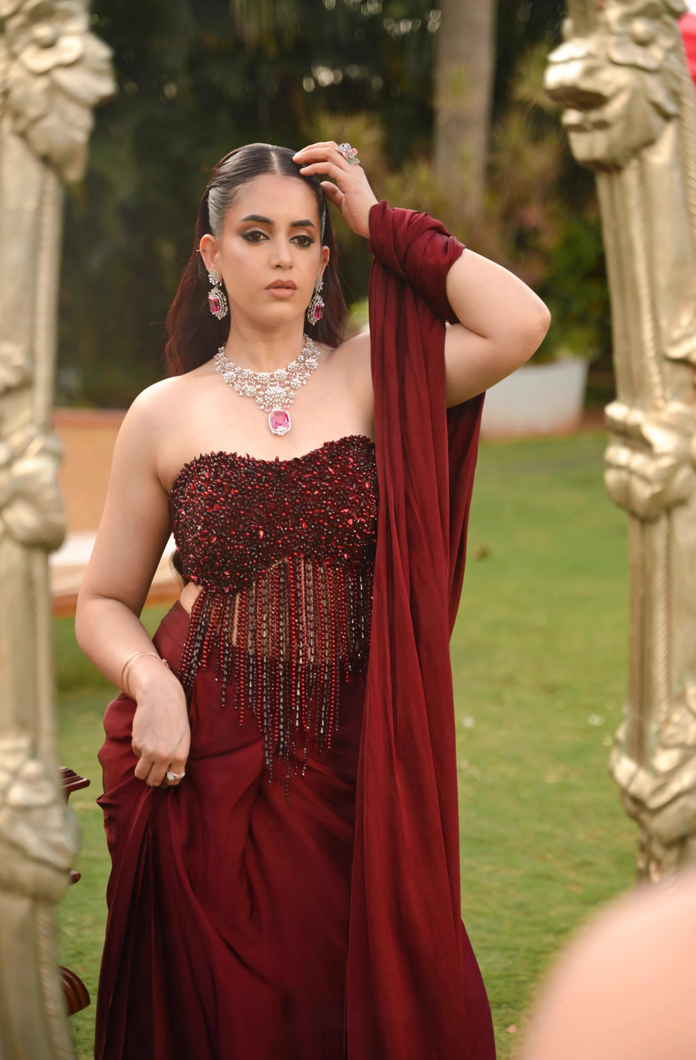 SHRUTI PRAKASH IN IMPERIAL WINE SAREE