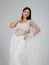 Ivory Lux Pearl Saree