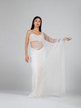 Ivory Lux Pearl Saree