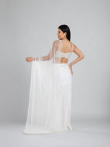 Ivory Lux Pearl Saree