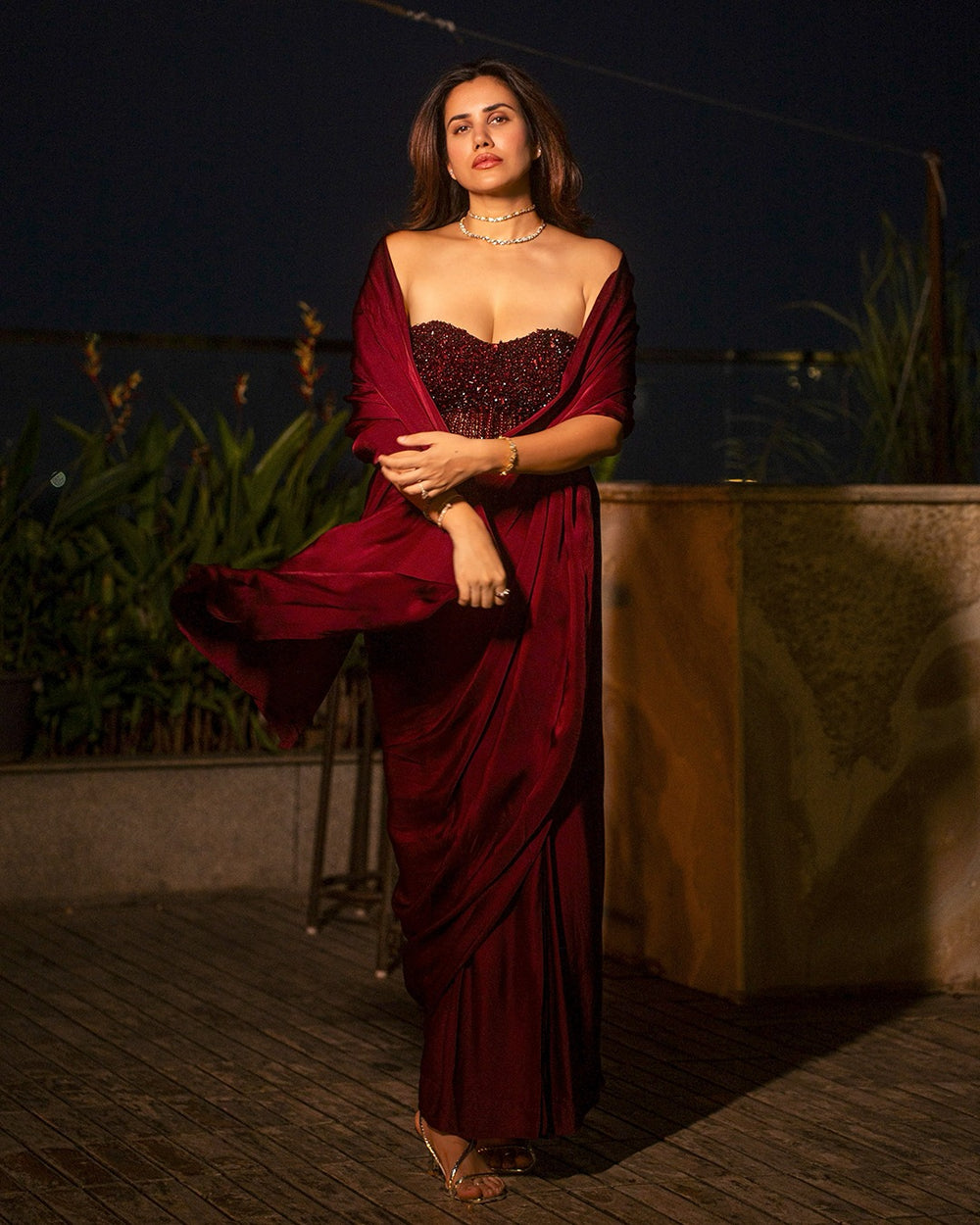 SONNALLI SEYGALL IN IMPERIAL WINE SAREE